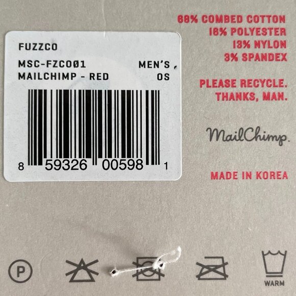 Mail Chimp Fire Engine Red Freddie's Feet Warmers Cotton Poly Socks Red Pink OS - Picture 4 of 7